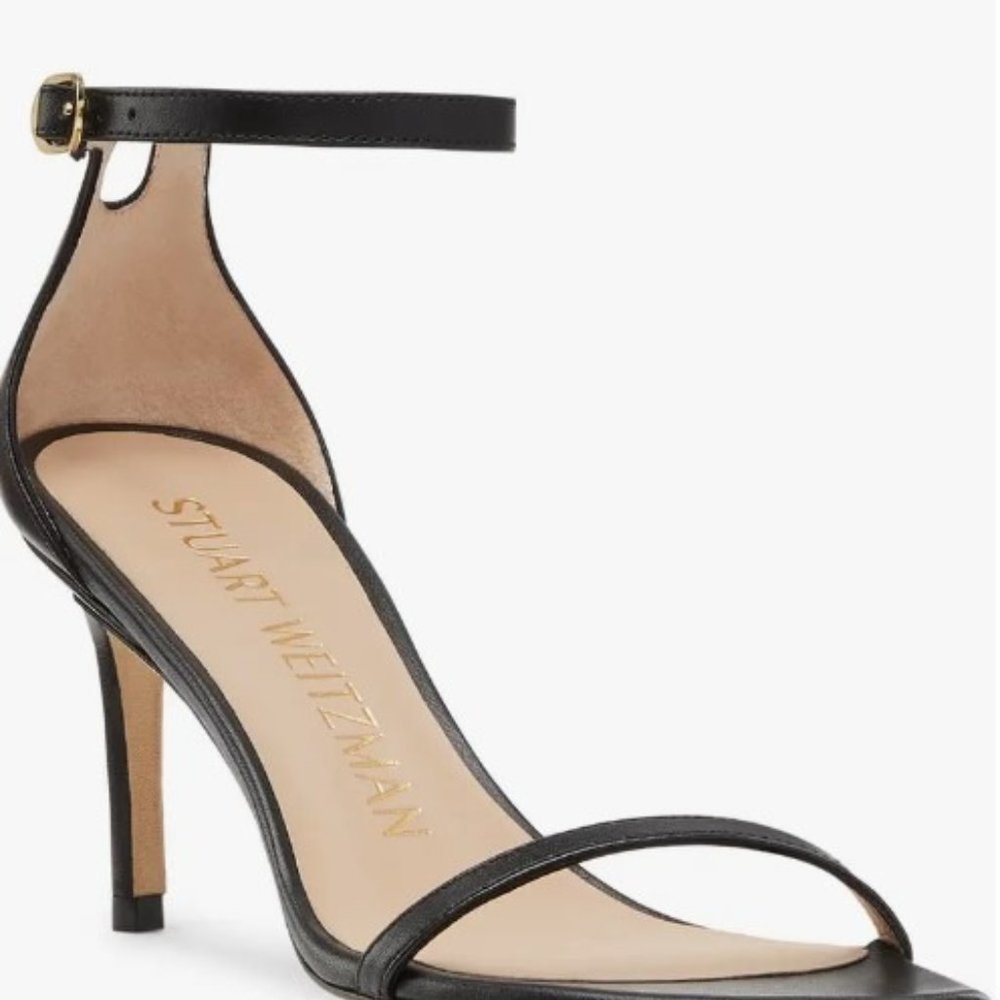 Stuart Weitzman Nudistcurve 75 Sandal (6.5 Black)